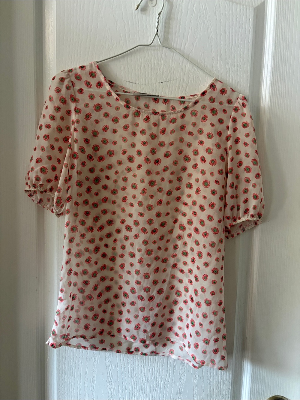 Ophelia & Co. Pink Floral Short Sleeve Blouse